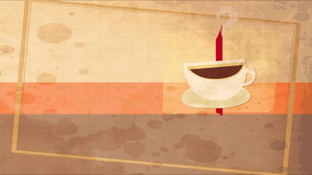 Traag Verkeer Van Eenvoudige Elementen Vormen Koffie Mok Van Ongebruikelijke — Stockvideo