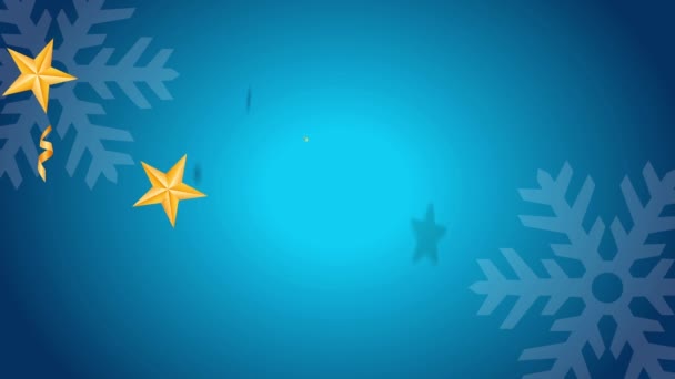Zpomalení Animace Pružným Efektem Vánočního Prodeje Design Žlutými Hvězdami Dřevěné — Stock video