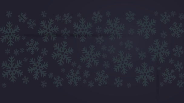 旋转和弹射元素创建矩形给予覆盖与黑暗的圣诞包扎纸板与羽毛球和一个长红弓在左上角 — 图库视频影像