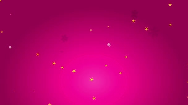 Bouncing Flat Elements Forming Christmas Background Mit Fuchsia Oberfläche Und — Stockvideo
