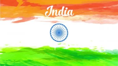 Hindistan 'ın Bağımsızlık Günü Tatil Günü' nde, suluboya ve zarif tipografi ile yazılmış ulusal bayrak ve metin ile Kavramsal Sanatı Düzenleme Emri Yayınlanıyor