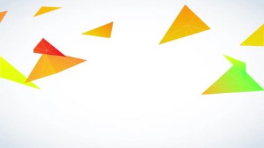 3D Anlama Biliminin Ölçeklendirme Hızı Parlak Üçgenler ile Yapılmış Geometrik Formlar Ovanın Çaprazında Çizilmiş