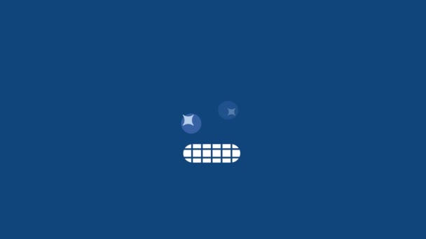 Инерционное Движение Простых Элементов Образующих Смешной Рот Безумные Глаза Звездами — стоковое видео