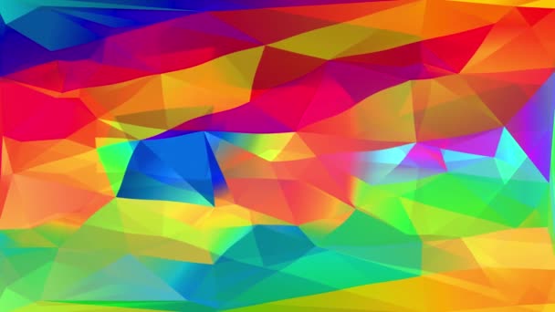 Diagonal Waiving Colorful Digital Mosaic Triangle Polygon Geometric Abstract Forms — Stock Video