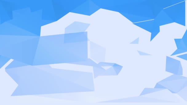 由多边形 三角形构成的概念蓝天的线性缩放动画制作3D图案及纯圆硬纸板云彩装饰 — 图库视频影像