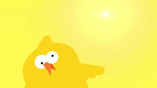 Speed Ramping Motion Effect Applied Animation Design Yellow Chicken Funny — Stock Video