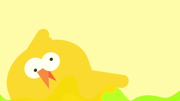 Efecto Movimiento Rampa Escalado Velocidad Aplicado Animación Tres Pollos Bebés — Vídeo de stock