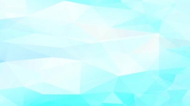 Açık Mavi ve Beyaz Geometrik Üçgenlerin Birleştirilmiş Kaleydoskopik Hareketi Üç Boyutlu Elmas Başları ve Sıvı Curl 'ü andıran Yardım Etkileri