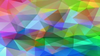 Renkli Çokgen Yamalı Renkli Üçgenlerin Birleştirilmiş Kaleydoskopik Hareketi Mini 3D Üçgenler Parlak Geometrik Kolaj Oluşturur