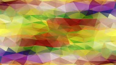 Küçük üçgen parçalarla yapılmış çapraz feragat efekti bir araya getirilerek çarpıcı bir renk paleti kullanarak piramitler ve çokgenler oluşturuldu