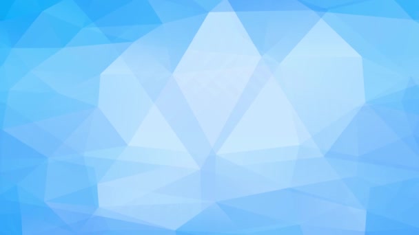 抽象的な三角形の没入型ズーム効果光の青蒸気効果を形成する3Dポリゴンフォームで作られた数値アート — ストック動画
