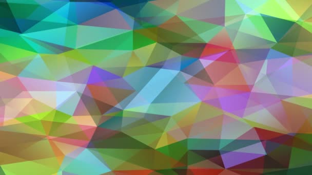 色のついたポリゴンパッチの没入型ズーム効果サイズの3次元三角形により 折り紙のような幾何学的コラージュが生まれる図 — ストック動画