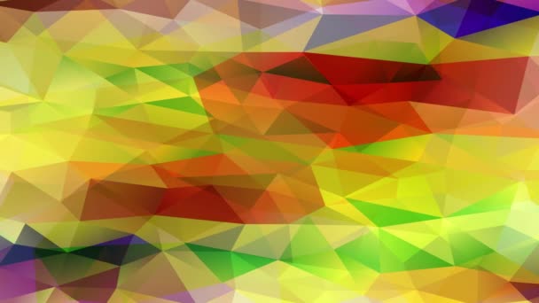 印象的なカラーパレットを使用してピラミッドとポリゴンを形成する一緒に組み立てられたサイズの三角形の作品で作られたすごい効果抽象の没入型ズーム効果 — ストック動画