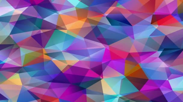 幾何学的な3D六角形やピラミッド型とストライキ抽象画のコラージュのインターレース万華鏡の動きは 反対の色のミニ三角形を一緒に入れて作成 — ストック動画