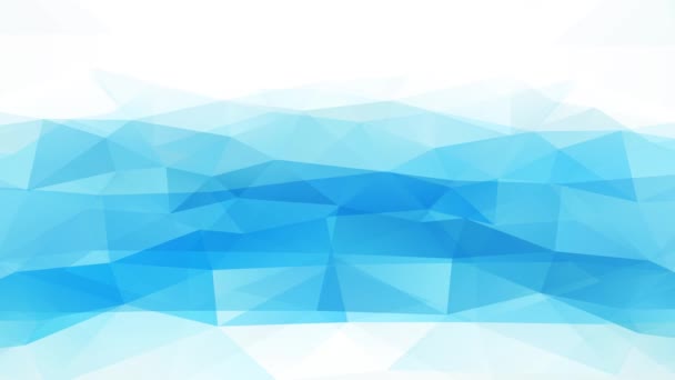 3D幾何学的形態の波紋が広がる抽象シーンの万華鏡的動き白いシートの中央にある染色体に似た青のポリゴンを形成 — ストック動画