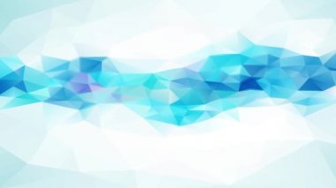 Parlak beyaz ve mavi tonlu soyut geometrik üçgenlerin çapraz feragatnamesi ve donmuş bir nehri andıran 3 boyutlu etki