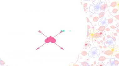 Tanrı 'nın Sevgililer Günü' nün Pürüzsüz Süratli Animasyonu Çapraz Aşk Tanrısı Oklarıyla Çağrı İç Kalpler Paylaşım Senaryosu Moda Tipografisi ile Yazılan Sevgim Ol