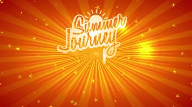 Senaryo Yaz Seferi ile Seyahat Reklamının Ölçeklendirilmesi ve Döndürülmesi Yükselen Güneş Yıldızları ve Canlı Arkaplan Üzerine Sunucu Grafikleriyle Yazılmayı Bekliyor