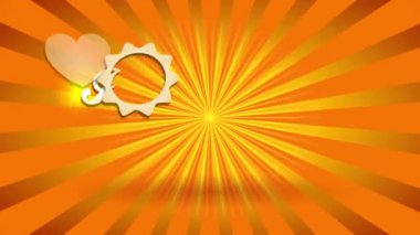 İlkbahar ve Yaz Tatilinin Dönen Efekti ile Pürüzsüz Animasyon Süslü Hacı Ajansı veya Kontratlı Konsept İçin Sarı Harflerle Gün Işığı Sahnesinde Yazıldı