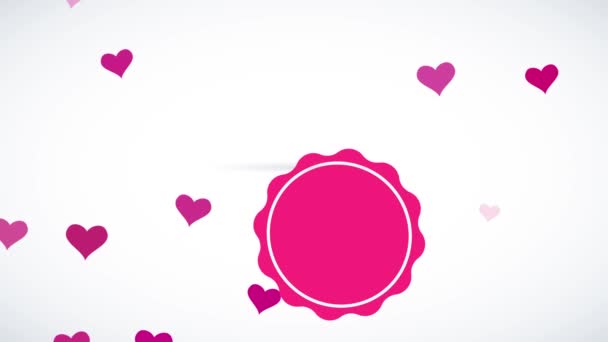 Sevgililer Günü Nün Bahar Efekti Animasyonuyla Kayan Mavi Madalya Madalyası — Stok video