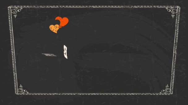 Trägheitsbewegung Von Einfachen Elementen Die Valentinstag Szene Mit Worten Bilden — Stockvideo
