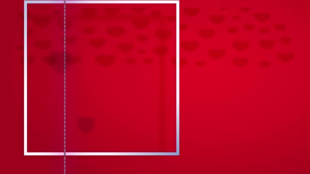 Linear Scaling Animation Joyful Valentines Day Written Elegantly Border Red — стокове відео
