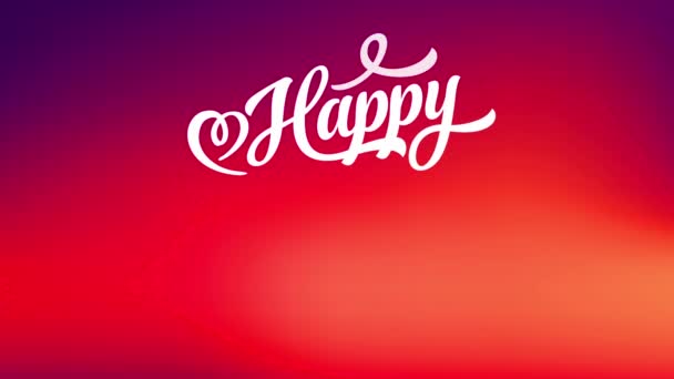 Motion Elements Forming Curly Font Typography Happy Valentines Day Written — Stock video