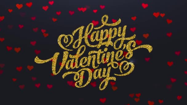 Springing Element Moving Order Composer Happy Valentines Day Love Written — Stockvideo