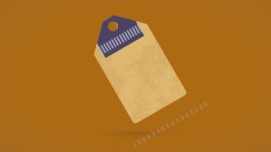 Kaliteli bir kafein ürünü klasik tipografi ve tohum karikatürü için Kraft kağıt izine uygulanan hız artırma ve ölçekleme hareketi efekti