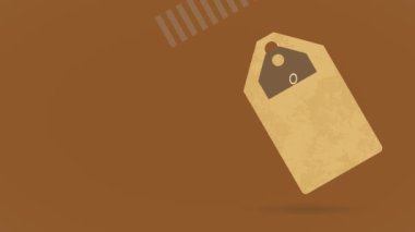 Kaliteli Kahve Ürünlerinin Doğrusal Zıplama ve Döndürme Animasyonu Kimliği Beyaz bir yüzey üzerinde gevşek bir karton damga şeklinde