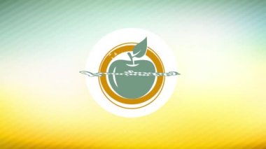 Elementlerin Organik Ürün Oluşturma Koşulu Elma İçi Bir Dairesel Şerit ve Klasik Tipografi ile Yazma Bozulmuş Bir Ayarla