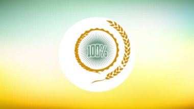 Bir kürenin içinde çizgili bir arkaplan üzerinde süzülen Kelt bir metinle yapılmış göz alıcı çevre dostu ürünün doğrusal ölçeklendirme animasyonu