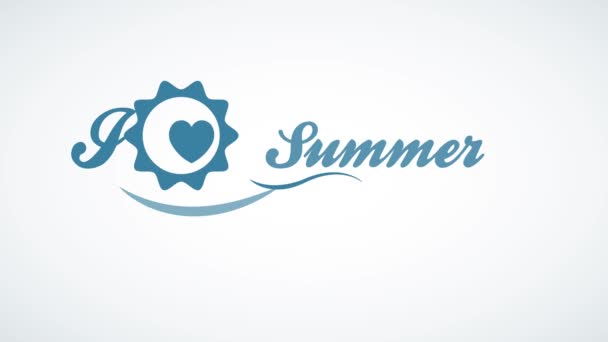 Inertial Scaling Elements Summer Holidays Written Vintage Typography Small Heart — Stock Video