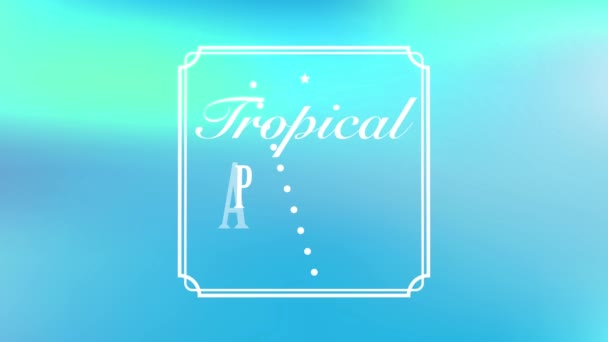 Prvek Pružiny Přesouvání Objednávky Kompozici Text Tropical Paradise Bar Psaný — Stock video