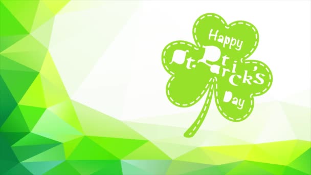 Beweging Van Elementen Vormen Patricks Day Holiday Met Een Groene — Stockvideo