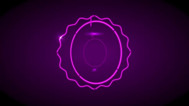 Animation linéaire de rebond et de rotation de commerce Concept d'affaires Art conçu avec une figure brillante ronde faite avec des lumières au néon avec deux flèches croisées au centre Mots de division écrits avec la typographie moderne 