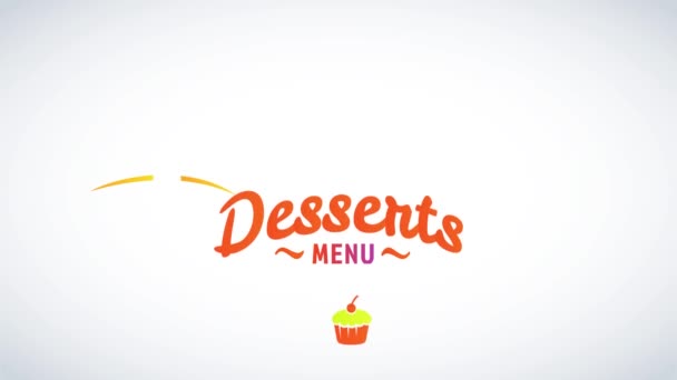 Speed Ramping Elements Refreshing Pastry List Mit Einem Abstrakten Bogen — Stockvideo