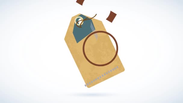 Inerciální Pohyb Jednoduchých Prvků Tvořících Tag Konceptuální Umění Pro Kávu — Stock video