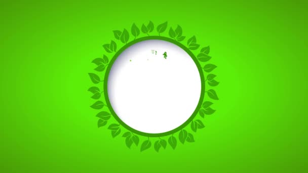 Элемент Вращающийся Вокруг Оси Кольца Листьев Экологически Чистого Продукта Используя — стоковое видео