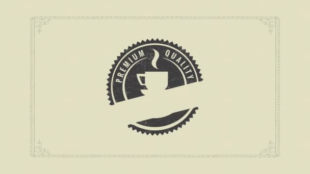 优质咖啡产品 具有老式风格的字体 而不是像大理石一样浮雕的圆周运动 春季爆裂 — 图库视频影像