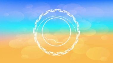 Suda Eğitim İzi Odaklanamayan Deniz Kenarı 'na Benzer Parlak Bir Alan Üzerinde Tropikal Bir Tipografiyle Bir Yuvarlak Çizim Yaptırma Emri Yayılıyor