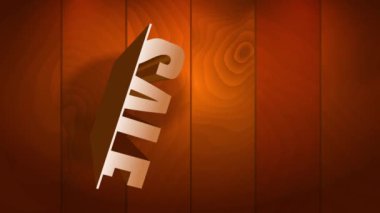 Tan ahşap döşeme üzerinde hakimiyeti olan harika bir satış reklamının bahar efektiyle kayarak ticari amaçlı ahşap döşeme