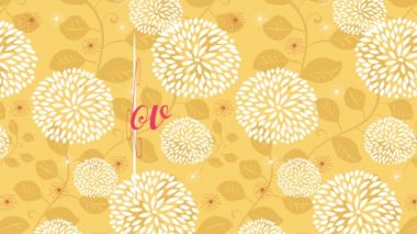 Sevgi Ekseni 'nin etrafında dönen element Sevgi Elyazısı tipografisi ile yazılmıştır. Beyaz Yuvarlak Üzerine Yazılan Çiçek Arkaplanında Yazılan İletişimi çevreleyen Kalp Oluşturur