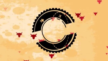 Biftek Kafası ve Kelimeler Kaliteli Biftek Kalitesinde Retro Tipografi Altında Kirli Boyalı Kağıt Dokusunun Üzerinde Yazılan Eylemsiz Sıçrama