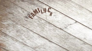 Kasap Mağazasının Doğrusal Ölçekleme Animasyonu Kesme ve Balta Hançeri ile Resim Bilimi İçinden geçen Batılı tipografi ile yüzen katman üzerine çizilmiş bir kavis