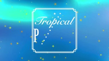 Çağdaş ya da akışkan bir ofset ile yazılan Akıcı Alt-Tropikal Cennet Çubuğunun Atalet Zıplaması Yumuşak Renkli Sahne Üzerindeki Galaksi ile Benekli Klasik Sınır