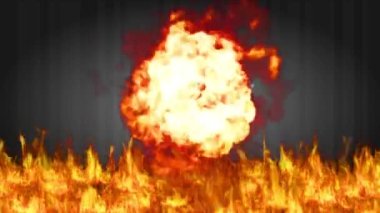 3D Çelik Yazı Tipi Tasarlanmış Büyük İddianın Doğrusal Ölçeklendirme Animasyonu Olağanüstü Bir Çember Oluşturan Kırmızı Parlayan Alevli Resim