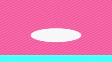 Beyaz yuvarlak yazı tipi ve pembe çizgili arka planda bir okun kesiştiği kelime kullanılarak Beyaz Yuvarlak yazılan sözlerle Sevgililer Günü 'nü oluşturan elementlerin hareketi