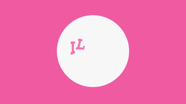 情人节贺卡制作元素的随意运动 用粉红圆圆的方块围住白色圆圆的信息说声 我爱你 — 图库视频影像