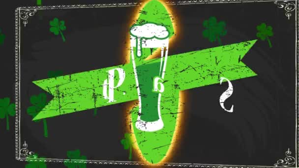 Inertial Bounce Spin Animation Antique Patricks Day Plan Para Bar — Vídeo de stock